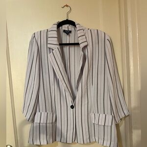 New York clothing company Black and White Striped Blazer